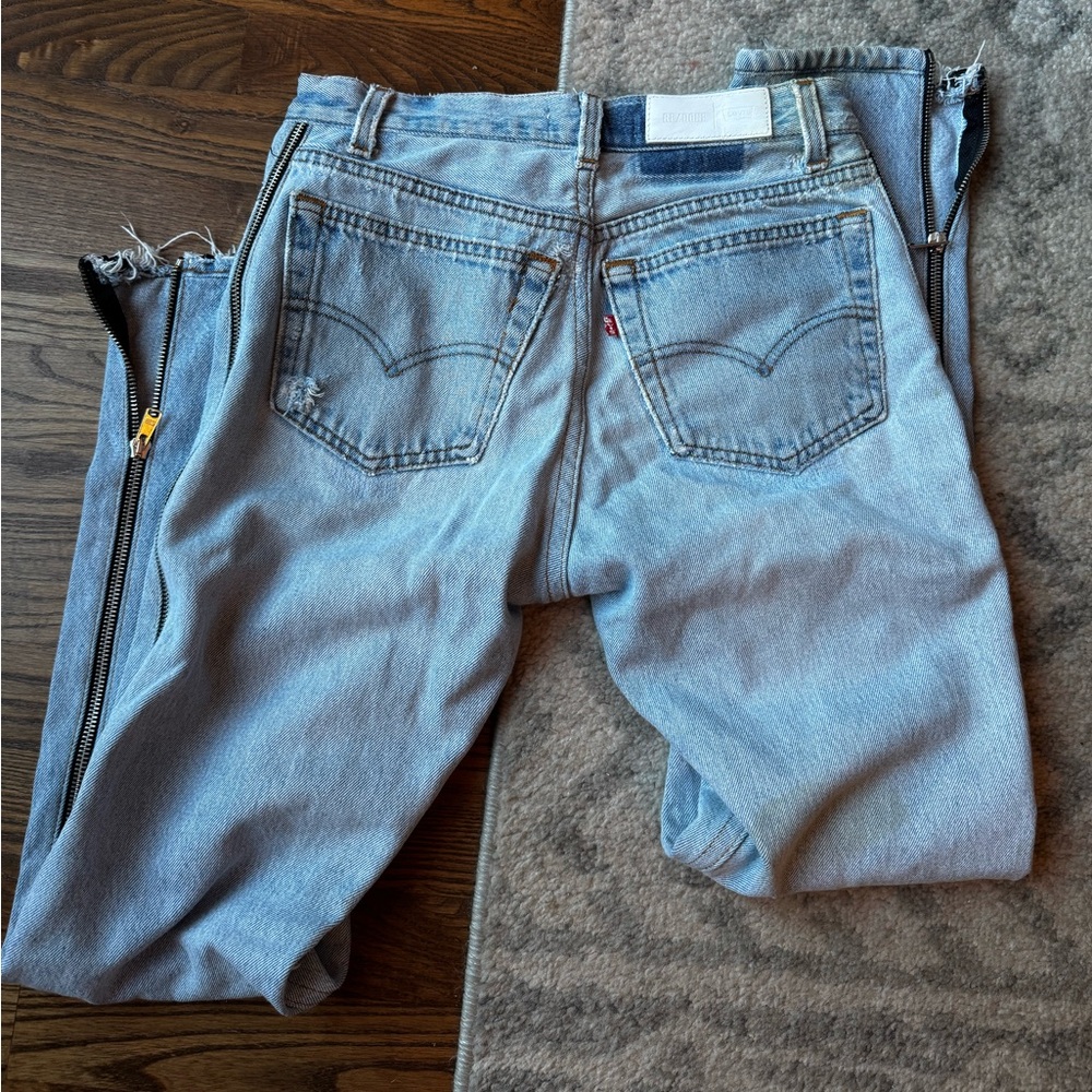 Light Blue zipper redone Jeans